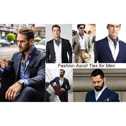 Herren Krawattenschal Paisley Ascot Hochzeit Business Set