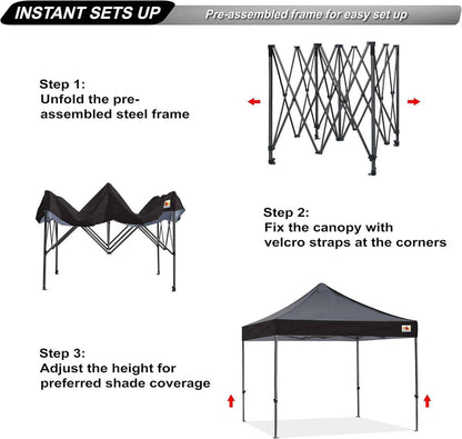 ABCCANOPY Pavillon Pop-up Gartenzelt Festivalzelt 3x3m