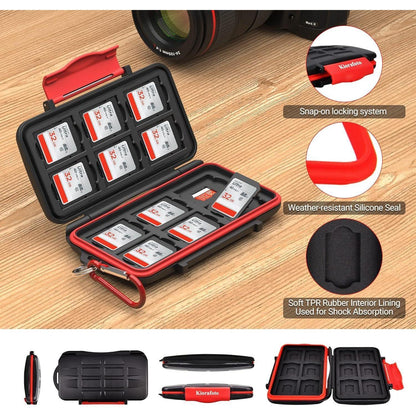 24 Slots SD Karten Aufbewahrung Wasserdichtes Schutzetui mit