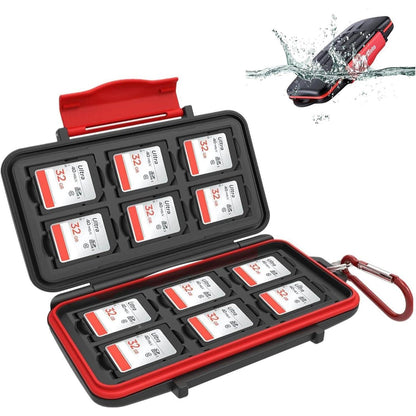 Kiorafoto 12 Slots SD Karten Aufbewahrungsbox wasserfest Anti-Schock SDHC SDXC