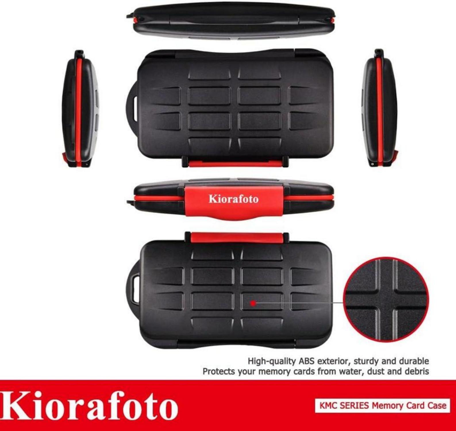 Kiorafoto 9 Slots SD CF Karten Aufbewahrung Etui wasserfest mit Karabiner