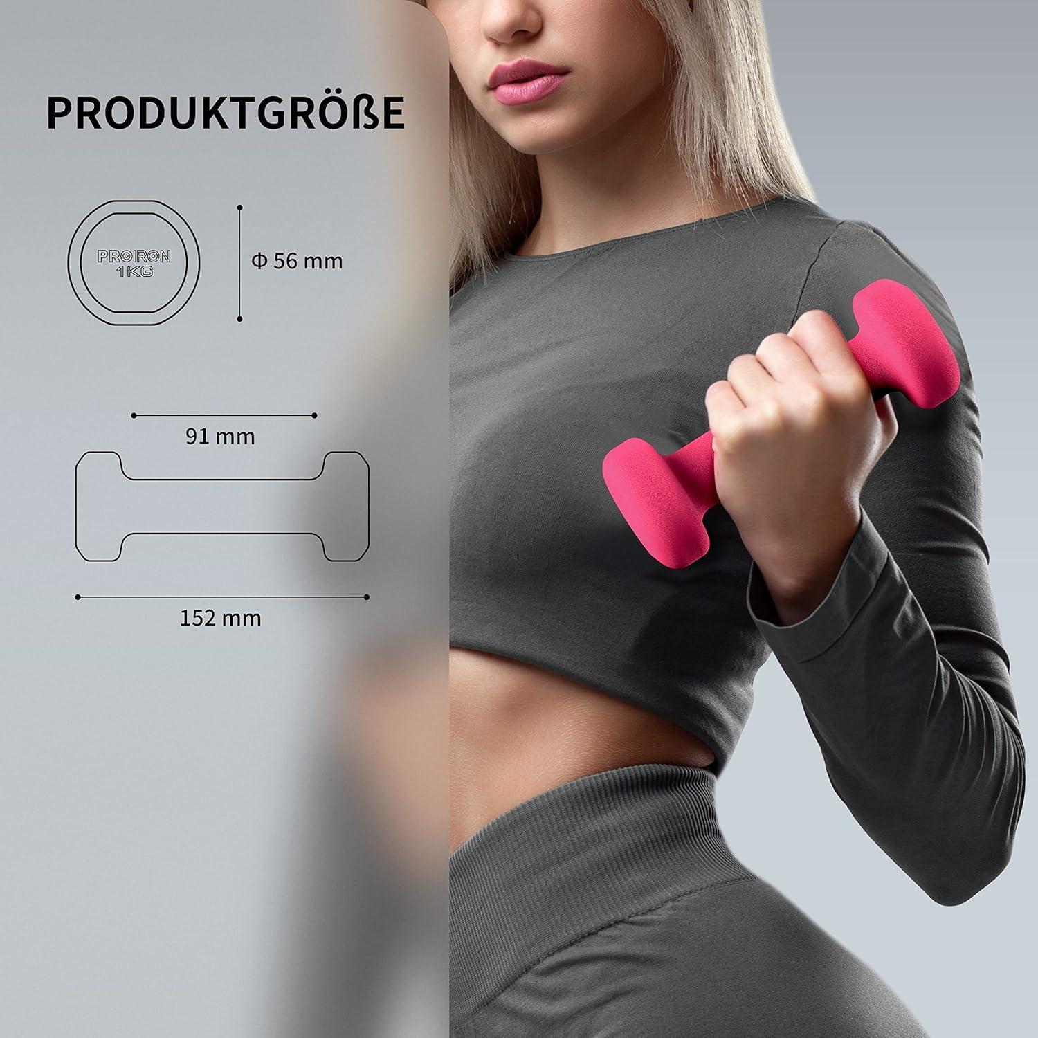 Neopren Kurzhanteln Set 2x1 KG für Damen Gymnastik Yoga Pilates Kinder