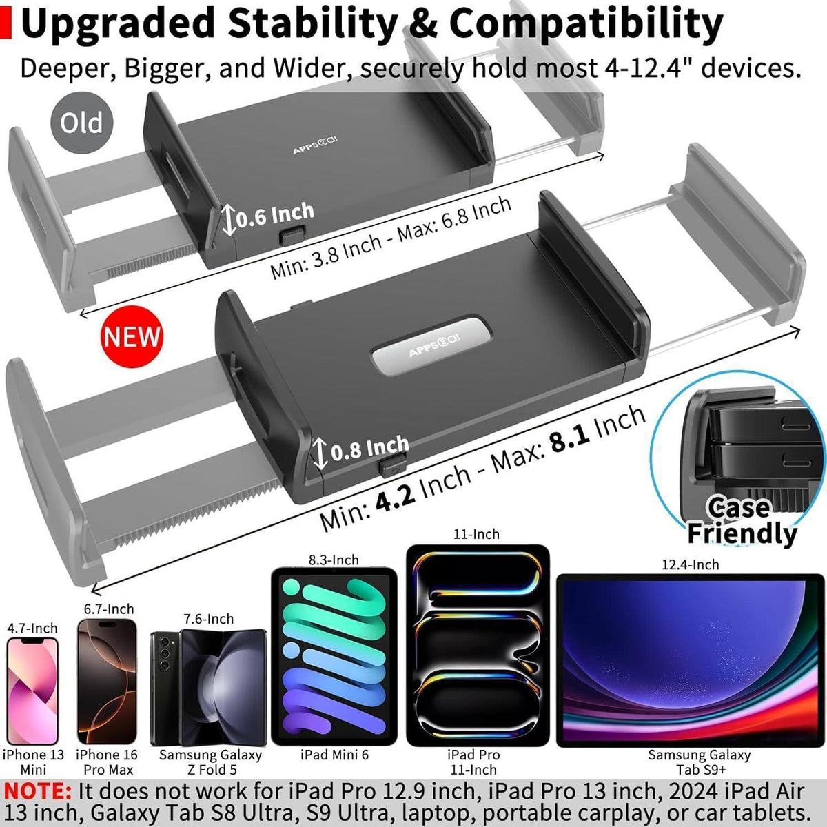 2-in-1 CD-Tablet-Halterung Auto für 7-12,4 Zoll Tablet