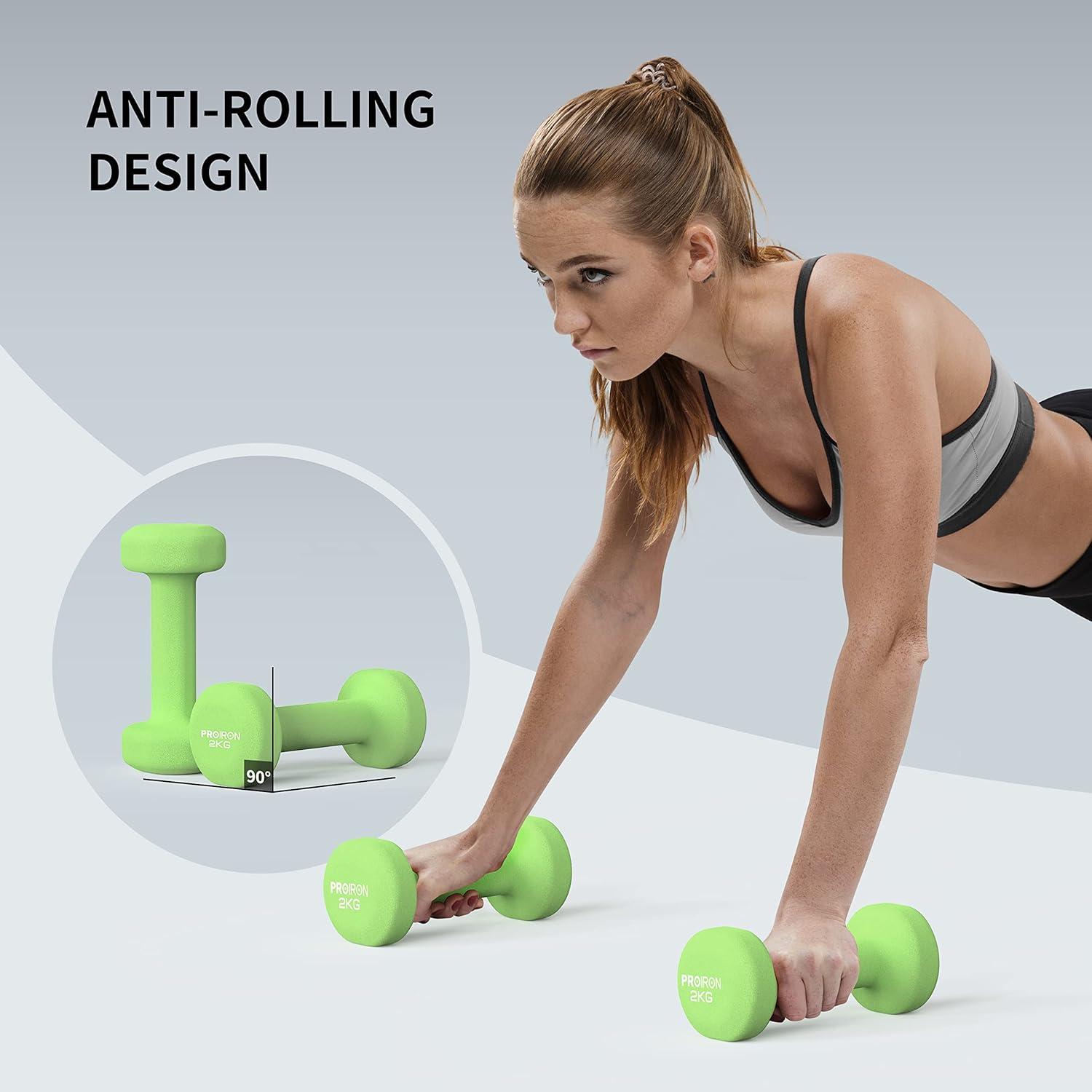 Neopren Kurzhantelset 2er-Set 2KG Frauen Gymnastik Yoga Pilates Kinder