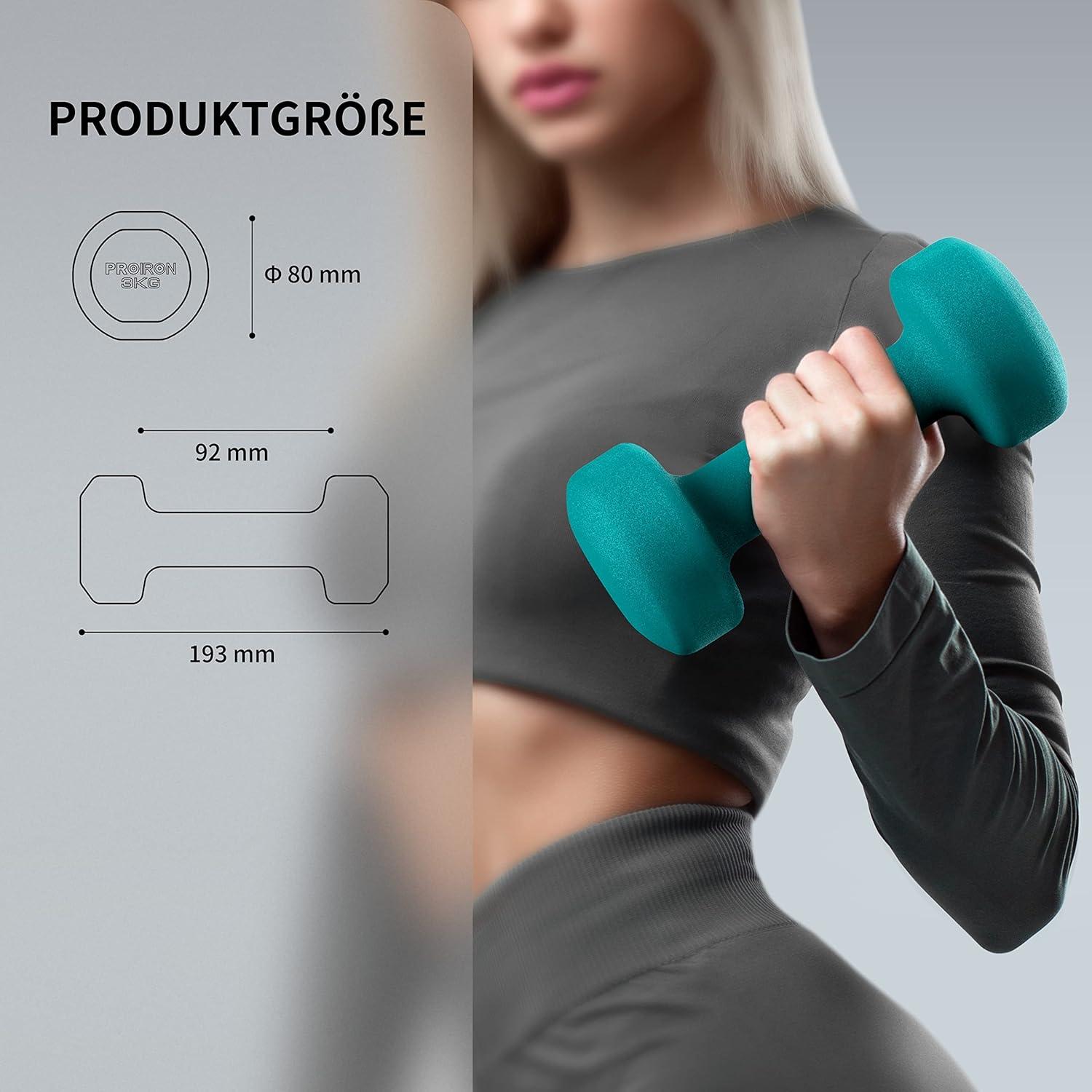 Neopren Kurzhantelset 2X3KG Frauen Gymnastik Yoga Pilates Kinder