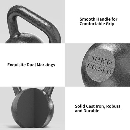PROIRON Kettlebell Gusseisen 4kg 8kg 12kg 16kg 20kg 24kg