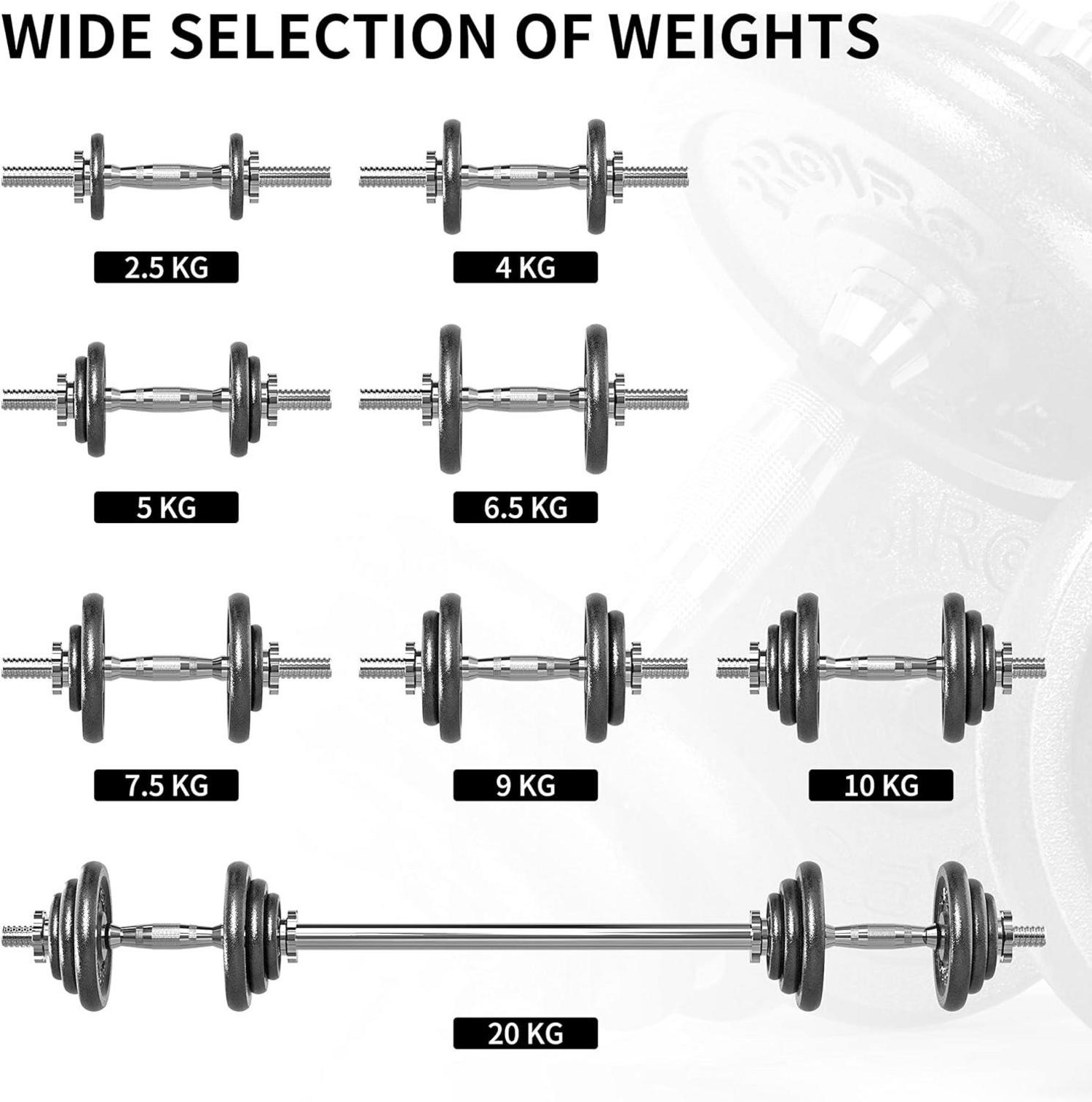 PROIRON Hantelset 2 in 1 Kurzhanteln Langhantel 5-20/30kg verstellbar Krafttraining 20KG