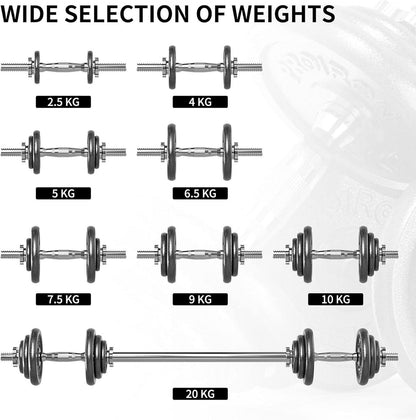 PROIRON Hantelset 2 in 1 Kurzhanteln Langhantel 5-20/30kg verstellbar Krafttraining 20KG
