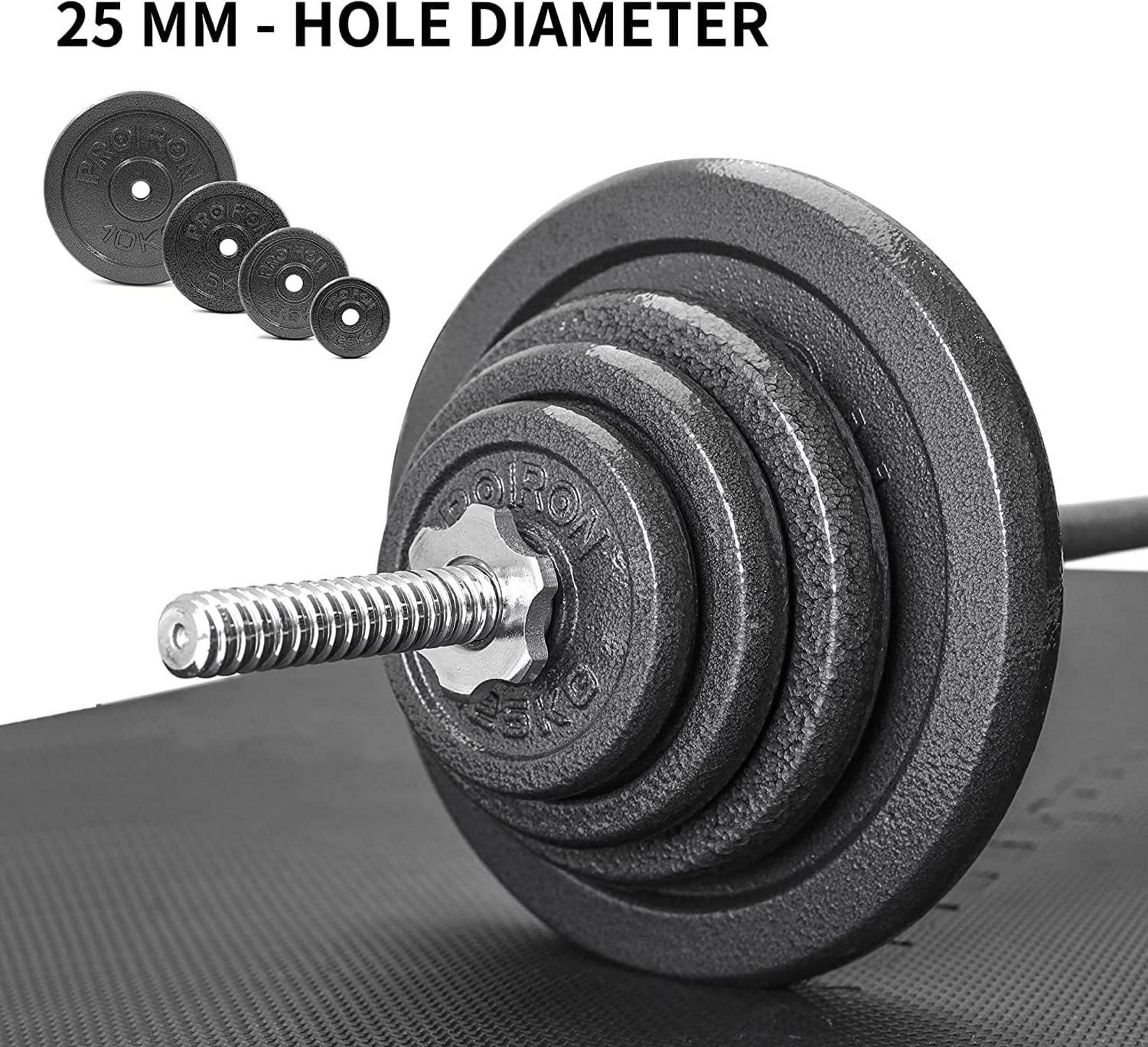 Hantelscheiben-Set Gusseisen 1,25kg 2,5kg 5kg 10kg 2,5cm Hantelstange
