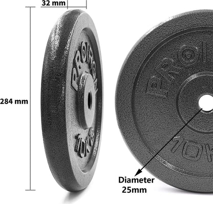 PROIRON Hantelscheiben-Set aus Gusseisen 1,25 kg 2,5 kg 5 kg