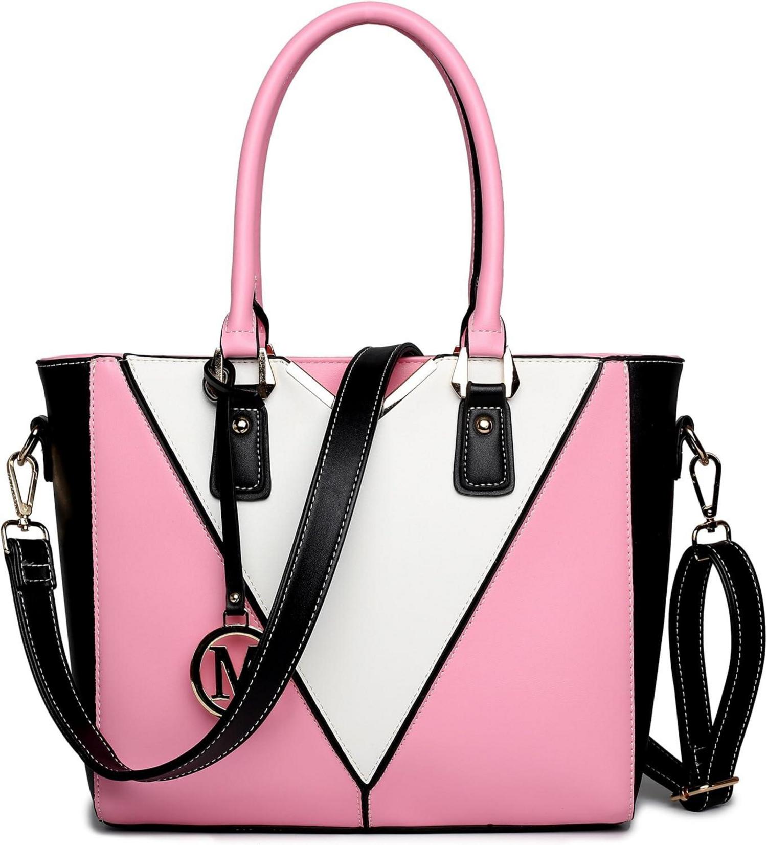 Handtasche Damen Schultertasche Shopper V-Design M Rosa