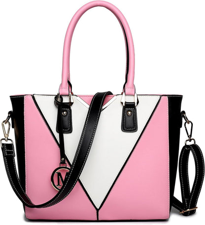 Handtasche Damen Schultertasche Shopper V-Design M Rosa