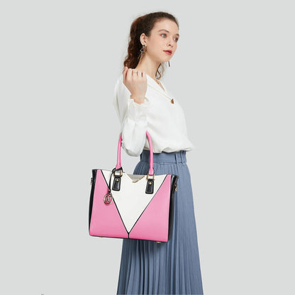 Handtasche Damen Schultertasche Shopper V-Design M Rosa
