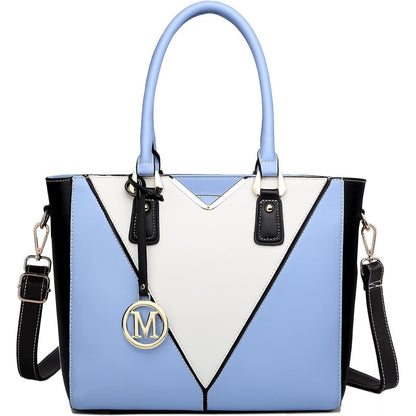 Miss Lulu Damen Handtasche Schultertasche Shopper Blau