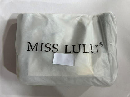 Miss Lulu Damen Handtasche Schultertasche Shopper V-Design Blau