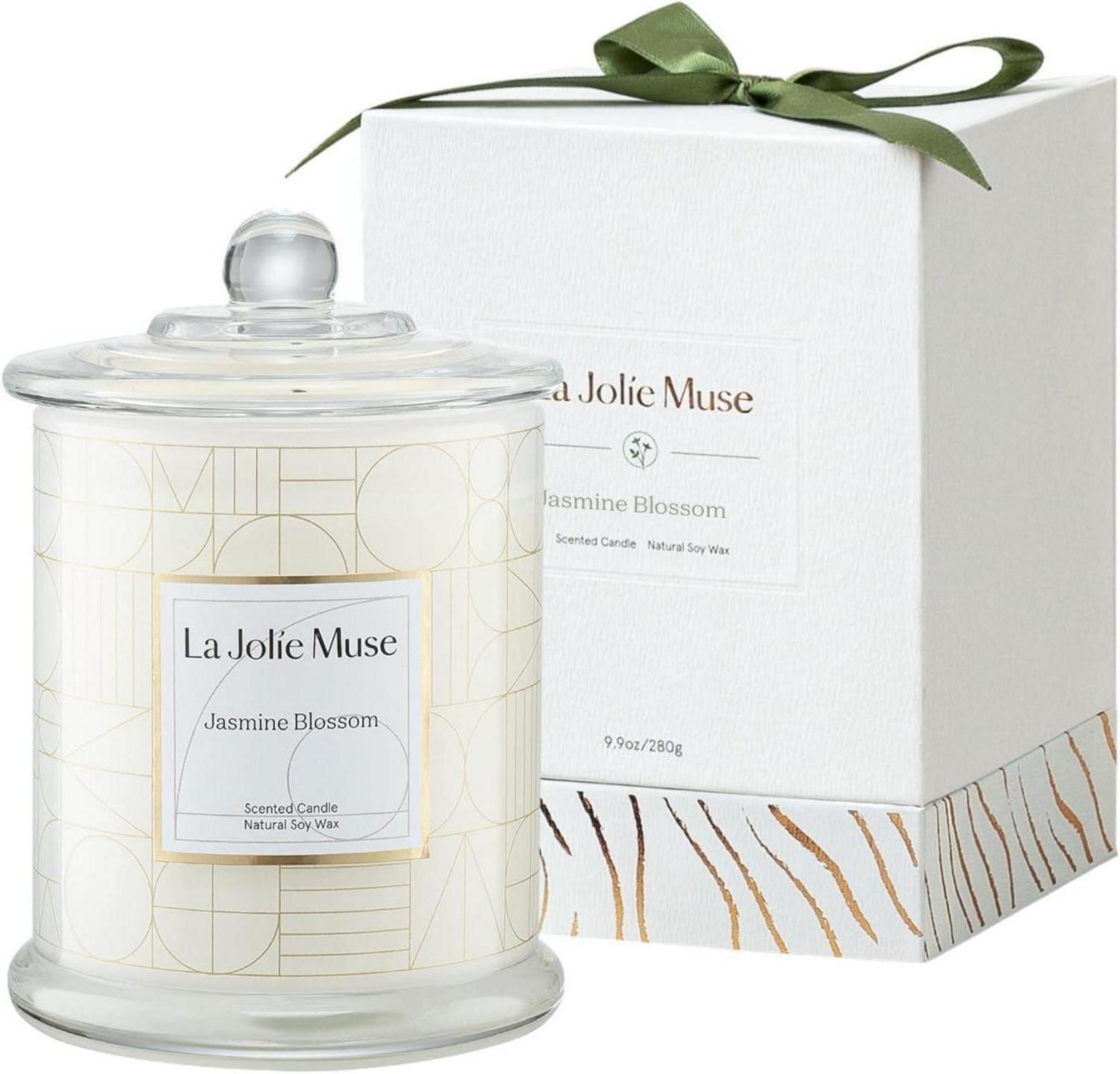 Duftkerze Jasmin 280g Sojawachs Natürlich 50-65 Std Geschenk
