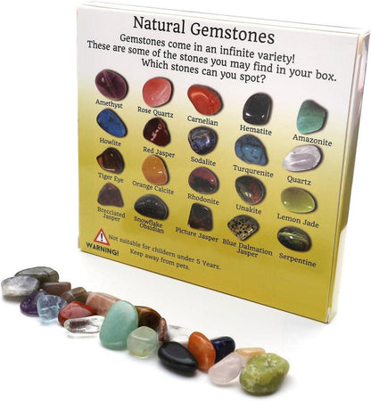 Chakra-Set Naturstein Edelstein Trommelsteine 20x Gemstones Set
