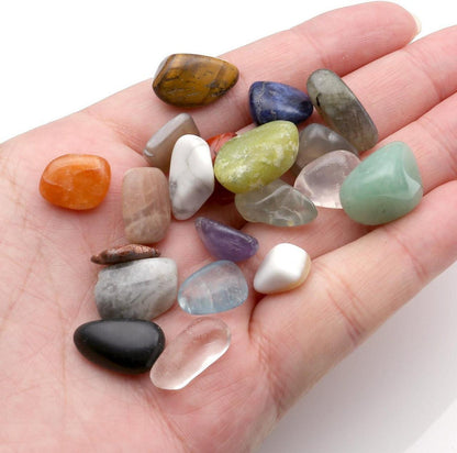 JOVIVI Naturstein Chakra Heilstein Set 20 Edelsteine Trommelsteine Gemstones