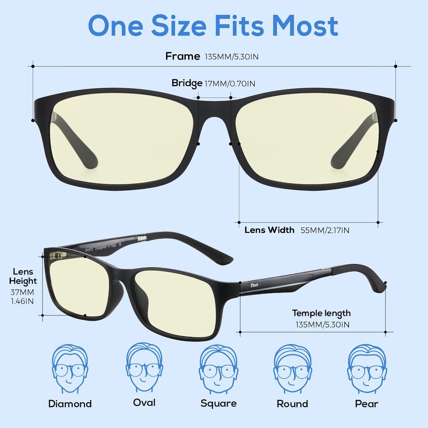 Blaulichtfilter Brille Quadratischer Rahmen Bernsteinfarbene Linse