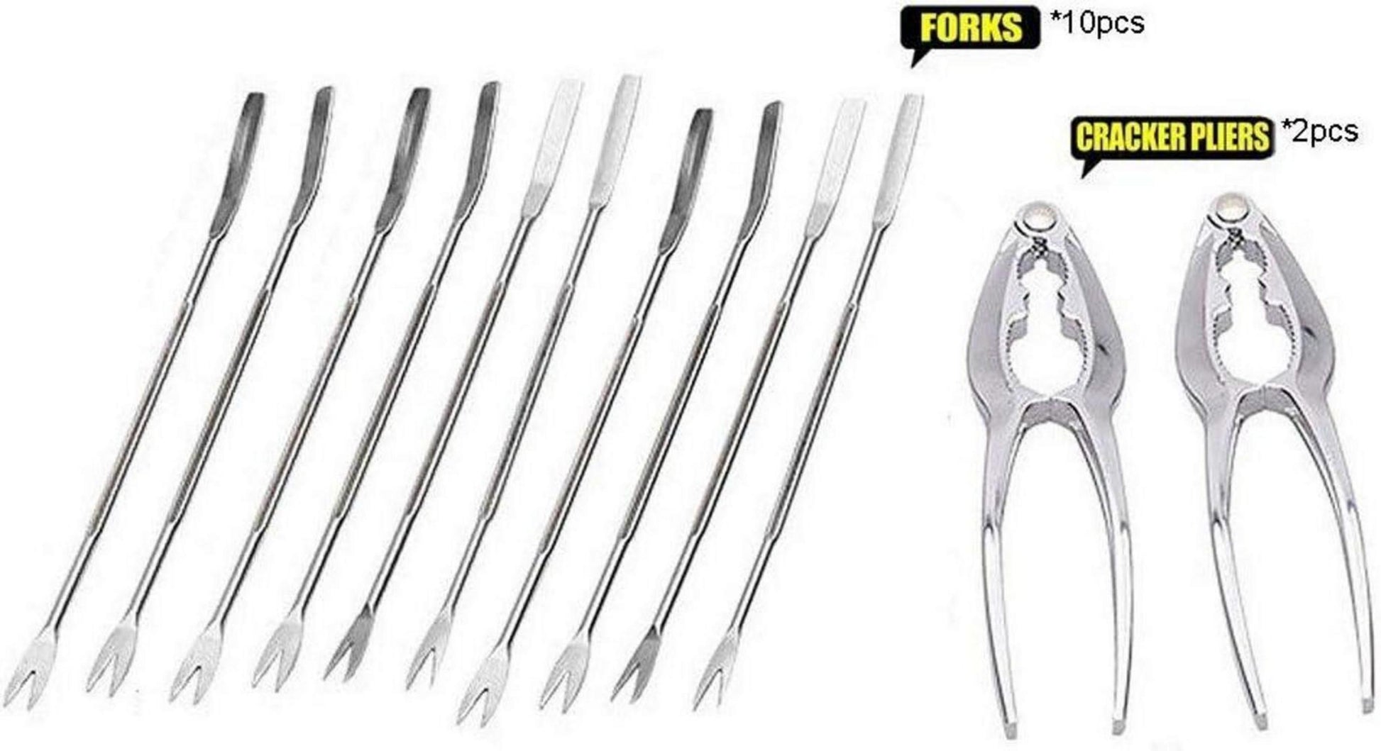 Artcome 12-teiliges Meeresfrüchte Werkzeug Set mit Hummer Krabben Cracker und Gabeln