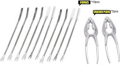 Artcome 12-teiliges Meeresfrüchte Werkzeug Set mit Hummer Krabben Cracker und Gabeln