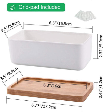 16.5CM Rechteckig Keramik Sukkulenten Töpfe 2er Set