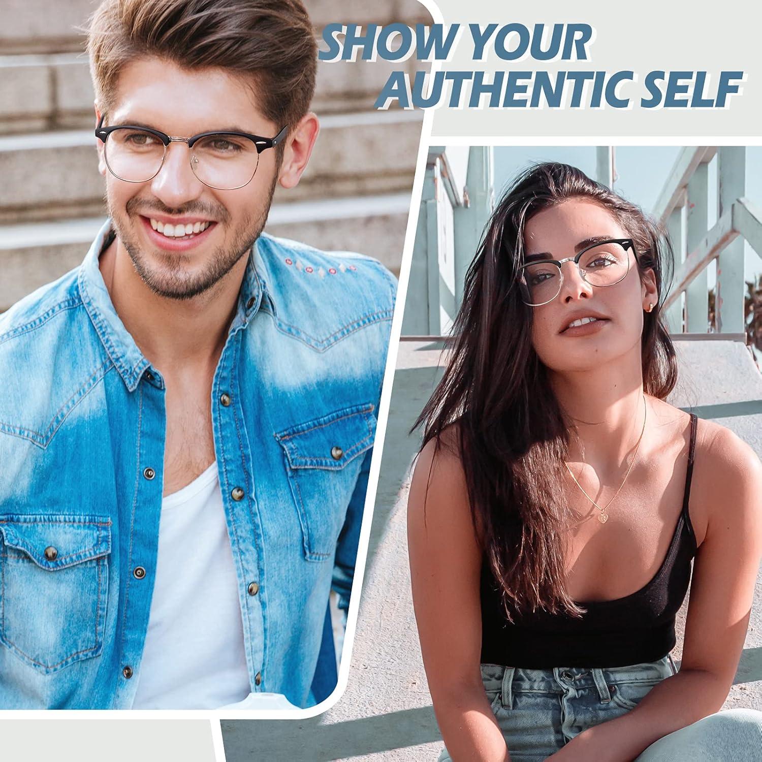 Nerd Brille Halbrahmen Hornbrille 50er Retro-Stil