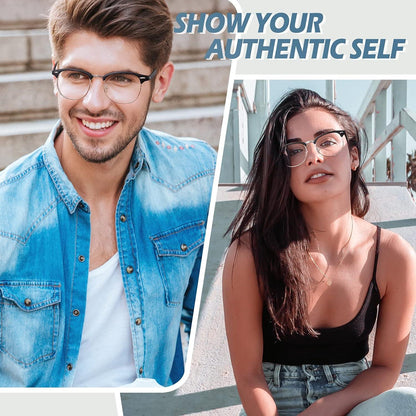 Nerd Brille Halbrahmen Hornbrille 50er Retro-Stil