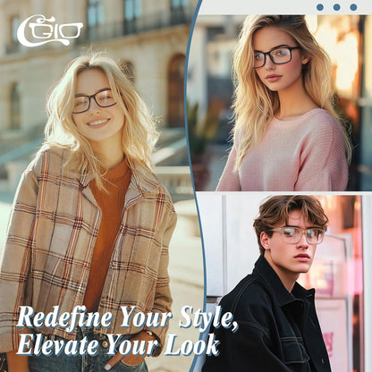 CGID Extra Schmaler Rahmen Rechteck Nerd Clear Brille