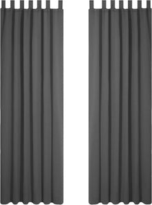 Blickdichte Verdunkelungsvorhänge Schlaufen Kälteschutz 245x140cm, 2er