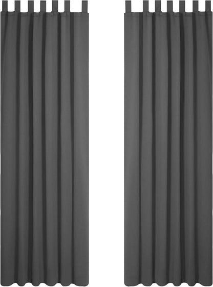 Blickdichte Verdunkelungsvorhänge Schlaufen Kälteschutz 245x140cm, 2er