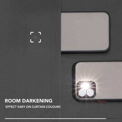 Deconovo Blickdichte Verdunkelungsvorhänge Schlaufen Kälteschutz 245x140 cm Set Dunkelgrau 2er