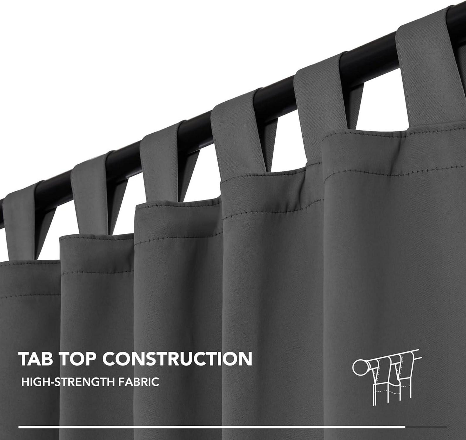 Deconovo Blickdichte Verdunkelungsvorhang 245x140 cm Dunkelgrau 2er Set