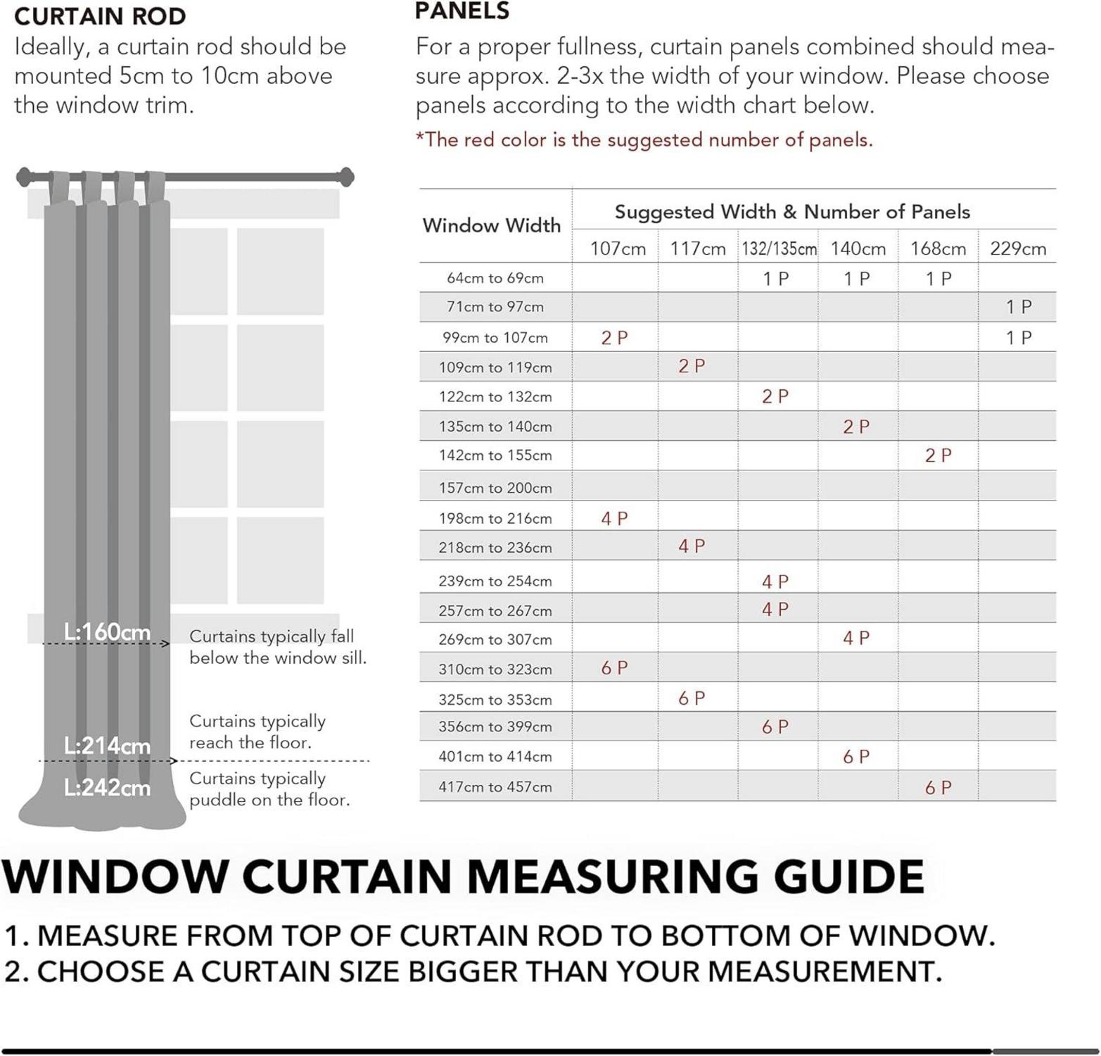 Deconovo Blickdichte Verdunkelungsvorhang 245x140 cm Dunkelgrau 2er Set