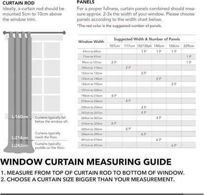 Deconovo Blickdichte Verdunkelungsvorhang 245x140 cm Dunkelgrau 2er Set