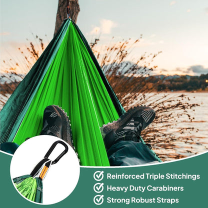 Ultraleichte Camping Hängematte 300kg Tragkraft atmungsaktiv Nylon 275x140cm