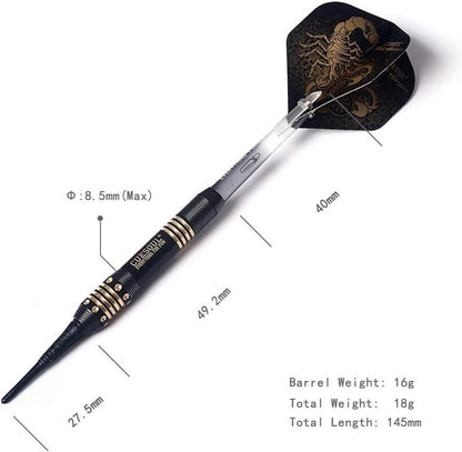 CUESOUL Black Scorpion Soft Dart Set 16g with Luxury Case