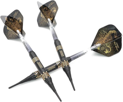 CUESOUL Black Scorpion Deluxe Soft Dart Set 16g Luxury Case Flight Saver