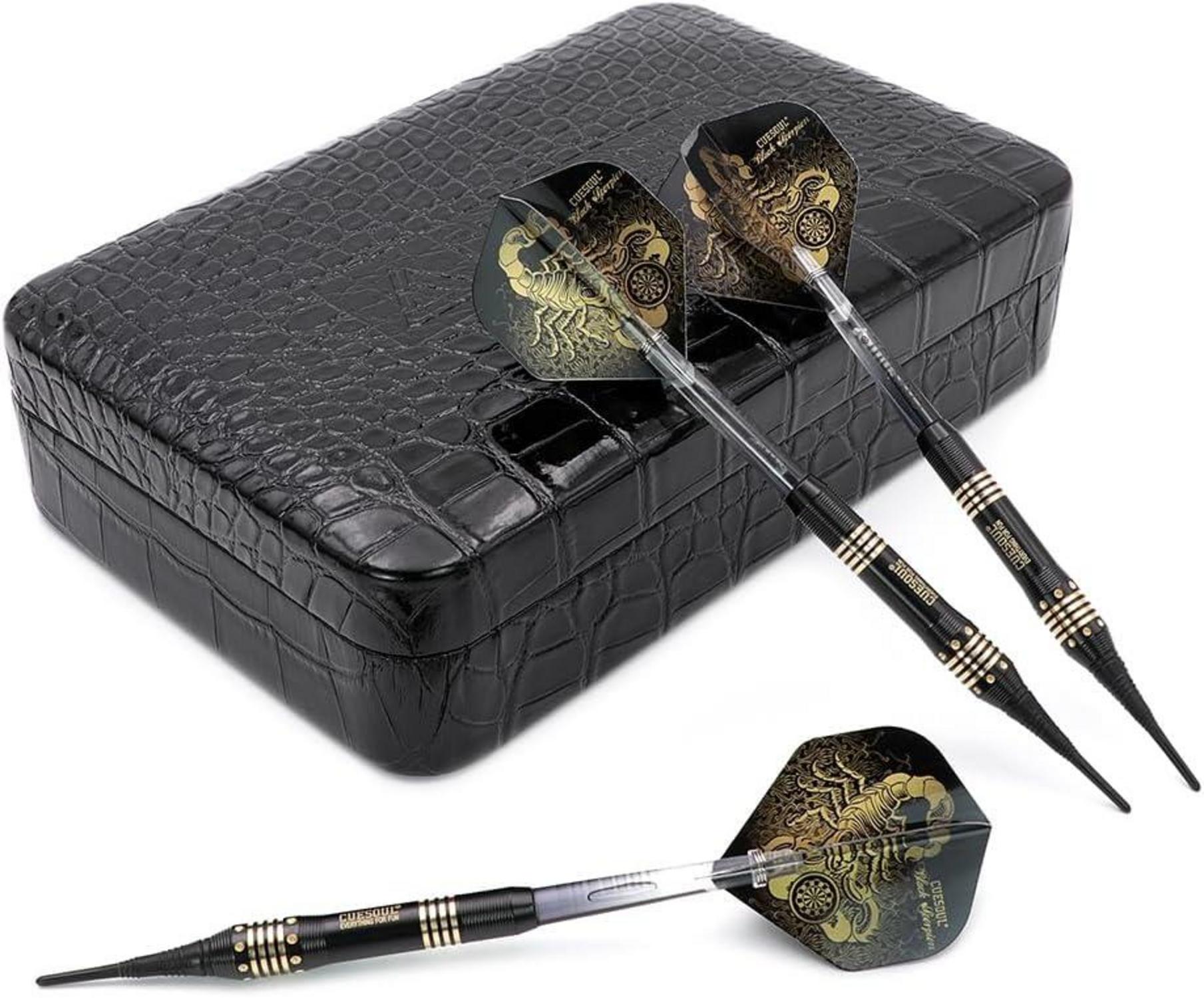 Black Scorpion Deluxe Soft Dartpfeile Set Luxury Case 16g Brass B2303