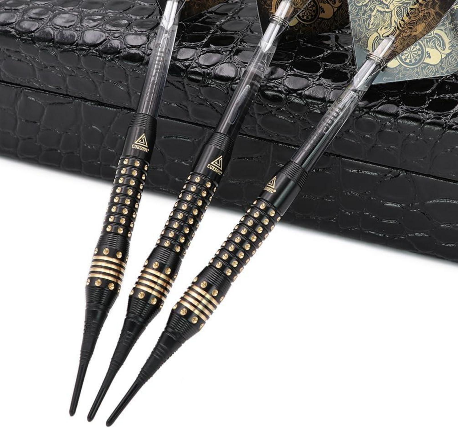 CUESOUL Black Scorpion 16g Deluxe Soft Dart Set with Case & Flights