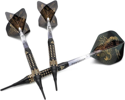 CUESOUL Black Scorpion Soft Dartpfeile Set 16g with Luxury Case