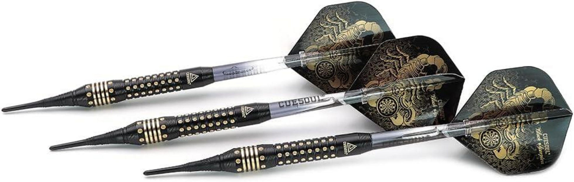 Schwarzer Skorpion Deluxe Soft Dartpfeil Set mit Luxus-Etui 16g