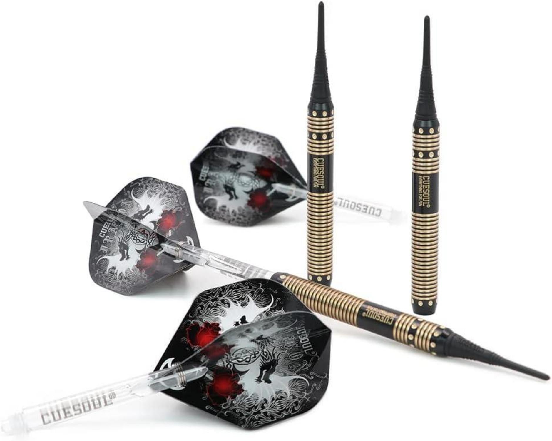 Soft Dartpfeile Set in Luxury Case, 16g Brass Barrels - CUESOUL Dragon