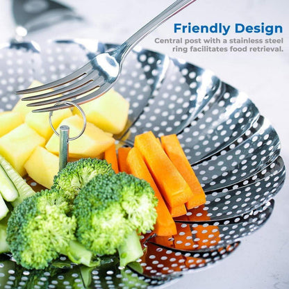 Edelstahl Dampfgarer Einstellbar Dünsteinsatz für Töpfe