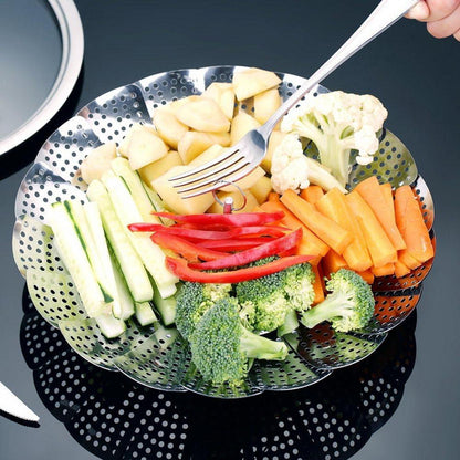 Edelstahl Dampfgarer Einstellbar Dünsteinsatz für Töpfe 15.5-27cm