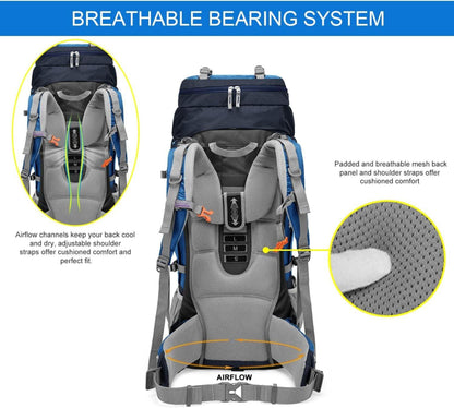 Trekkingrucksack 80L Wanderrucksack Regenschutz Outdoor Camping