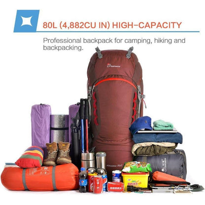 Trekkingrucksack 80L Wanderrucksack Herren Damen Outdoor