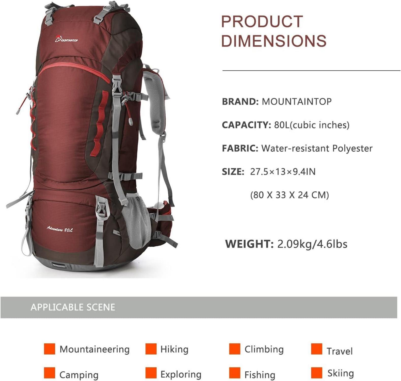 Trekkingrucksack 80L Wanderrucksack Herren Damen Outdoor