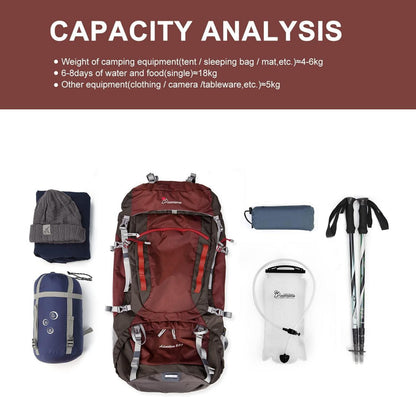Trekkingrucksack 80L Herren Damen Outdoor Camping Wandern Rot