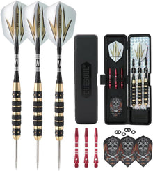 Steel Dartpfeile Schwarz beschichtet PURE Messing Fässer 26g